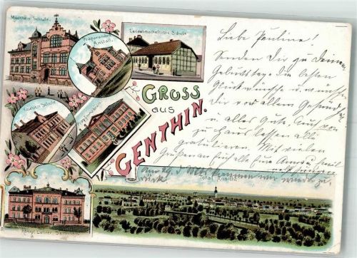 Genthin 1898 Mädchenschule Kgl. Lehrerseminar Knabenschule Präparanden-Anstalt