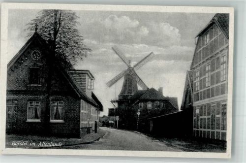 21635 W2155 Borstel , Niederelbe - Windmühle Klinkerhaus