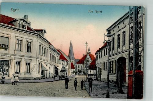 39435 O3253 Egeln 1918 - Am Markt Soldatenbrief Vereins-Lazarett Tarthun