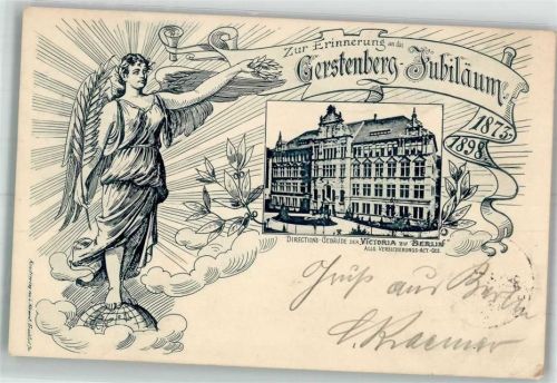 Kreuzberg 1898 Erinnerung a. d. Gerstenberg-Jubiläum 1898 Directionsgebäude Victoria-Versicherung Götterböte