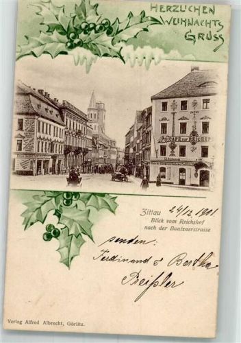 Zittau 1901 Gasthaus zur Reichspost Bautzenerstraße Mistelzweig