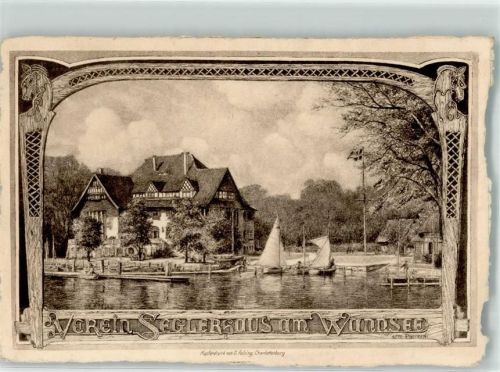 Wannsee 1915 Verein Seglerhaus Segelboote Wannsee Kupferdruck