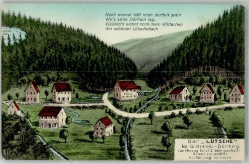 Gräfenroda Dorf Lütsche Mühle Gasthausstempel