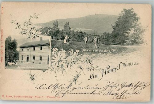 Wien 1899 Blick zur Habsburgwarte Gasthaus Rotes Haus Am Himmel