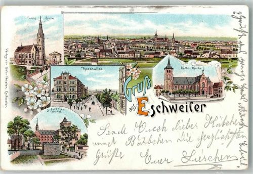Eschweiler 1897 Ev. Kirche St. Antonius-Hospital Rosenallee Kath. Kirche