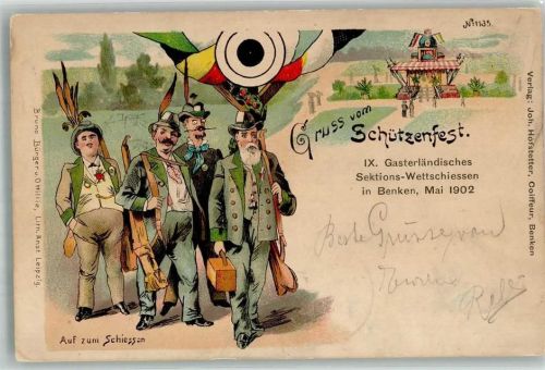 Benken SG 1902 IX. Gasterländisches Wettschießen Verlag Bruno Bürger u. Ottillie Nr. 1135