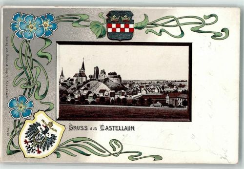 Kastellaun Wappen Kirche St. Jakobus Burg Kastellaun Lithographie