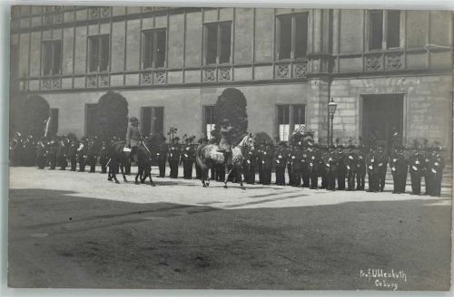 Coburg Parade Reiter Innenhof Ort handschriftlich