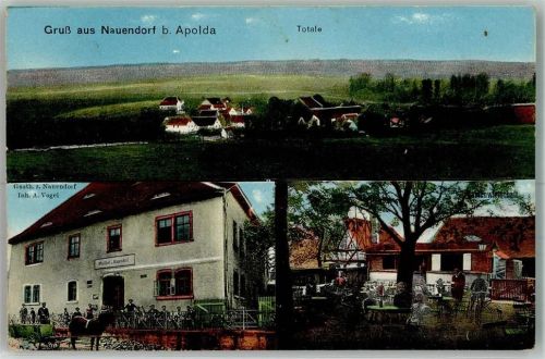 Nauendorf 1916 Gasthaus zu Nauendorf Gartenwirtschaft