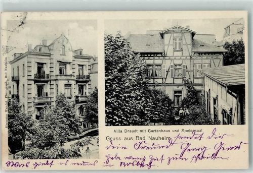 Bad Nauheim 1911 Villa Draudt mit Gartenhaus u. Speisesaal