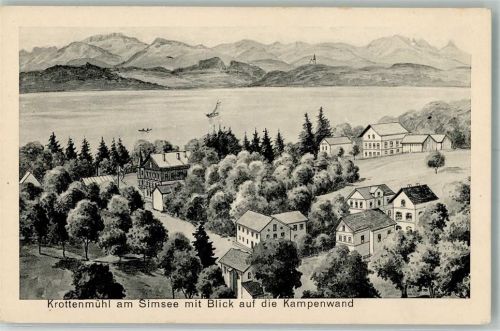 Krottenmühl Vogelschau Simssee mit Kampenwand