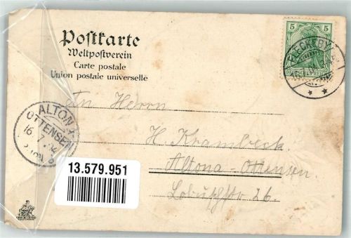 Heide 1904 Lithographie Muschel Gasthaus Wald-Schlösschen