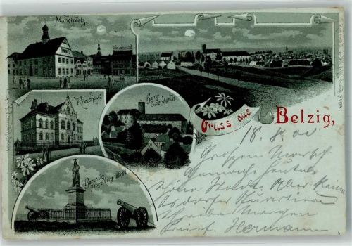 Belzig 1900 Marktplatz Kreishaus Borussia Hagelberg Burg Eisenhardt