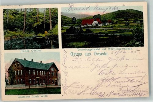 Oesede 1905 Westf. Bauernhaus Gasthaus Wolf Sieben Quellen Teuteburgerwald