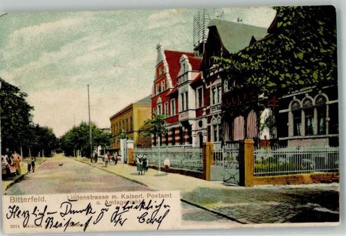Bitterfeld 1903 Lindenstraße Kaiserl. Postamt Amtsgericht