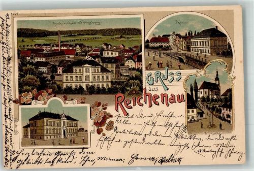 Reichenau i. Sachsen 1898 Ev. Kirche Kirchenschule Phönix Kgl. Amtsgericht