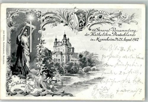 Mannheim 1902 49. General-Versammlung der Katholiken Deutschlands 1902 Madonnenfigur selten