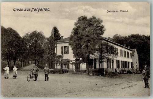 Hargarten 1915 Gasthaus Cillien Fahrrad Uniform Königlich Preussische XVI. Armeecorps