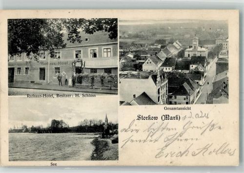 Storkow 1907 Rathaus-Hotel Storkower See