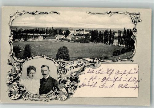 Jettenbach 1906 Schloss Seefeld Portait Graf und Gräfin Törring-Jettenbach Wappen