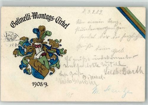 Böhlitz-Ehrenberg 1908 Bolinelli Montags Cirkel Nachporto Ort lt. Stempel