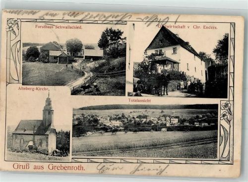 65321 W6209 Grebenroth 1911 Gebrauchsspuren Forsthaus Schwallschied Gasthaus v. Chr. Enders