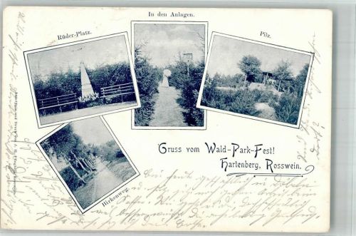 Roßwein 1900 Hartenberger Park Wald-Fest Birkenweg Rüder-Platz In den Anlagen Pilz