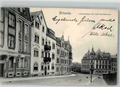 Mittweida 1911 Lutherstraße Cafe Reichsadler