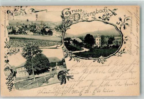 Dittersbach 1900 Gasthaus Kirche Weintrauben