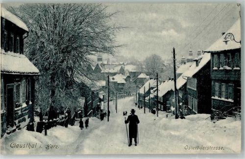 Clausthal-Zellerfeld 1910 Osteröder Straße Langläufer Winter
