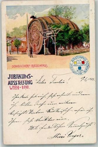 Wien 1899 Festkarte Nr. 20 Dombacher Bierfass