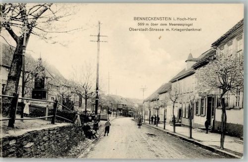 Benneckenstein 1917 Oberstadt Straße Kriegerdenkmal
