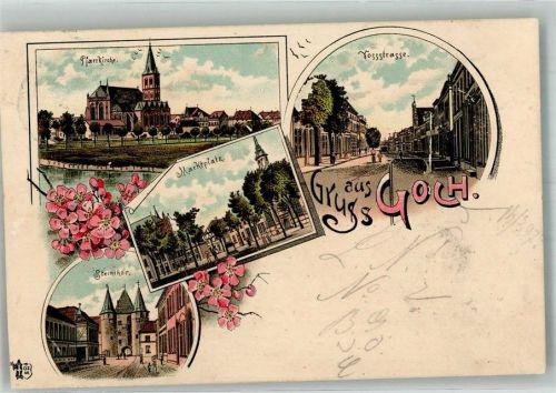 Goch 1897 Vossstrasse Steintor Pfarrkirche Marktplatz Verlag Ottmar Zieher-München