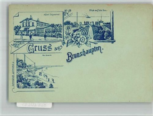 Brunshaupten Vorläufer Druck um 1890 Hotel Schwemer Badestrand