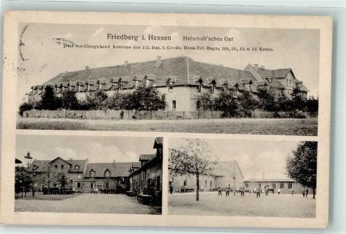 Friedberg 1916 Helmholt'sches Gut jrtzt Kaserne 3. Bat.5. Grossh. Hess. Inf.-Regts. Kasernenhof