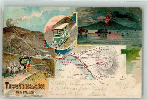 Napoli 1903 Bergbahn Postkutsche Vesuv