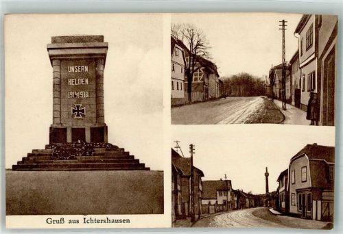 Ichtershausen Kriegerdenkmal WK I Eisernes Kreuz Dorfstrassen