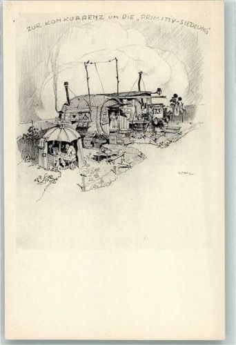 Wien Architekt Leopold Wolf Aus dem Schmierbuch der Architekten-Vereinigung Wiener Bauhütte Zur Konkurrenz um die Primitiv Siedlung sign Woy Nr 6