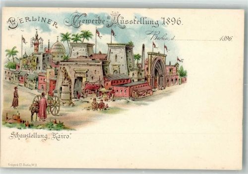 Treptow 1896 Berliner Gewerbe-Ausstellung 1896 Schaustellung Kairo