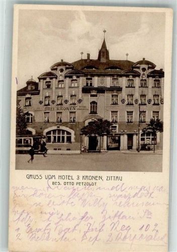 Zittau 1915 Hotel Drei Kronen Feldpost
