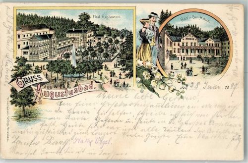 Liegau-Augustusbad 1897 Augustusbad Tal-Gasthaus Bad und Kurhaus