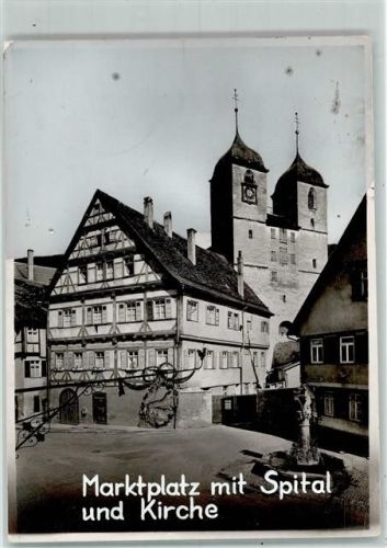 Wiesensteig Marktplatz mit Spital und Kirche