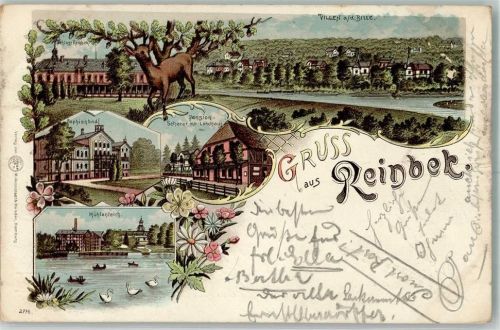 Reinbek 1898 Mühlenteich Sophienbad Rehbock Pension Scherer