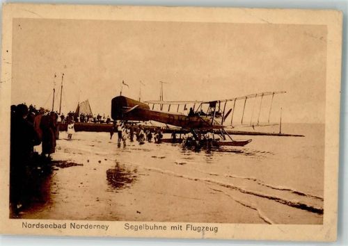 Norderney Segelbuhne mit Wasserflugzeug
