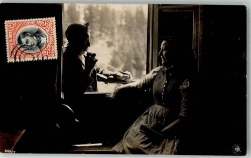 San Jose 1906 Eisenbahn Tracht Pfeife NPG 545/17 Briefmarke Bildseite Ort lt. Stempel