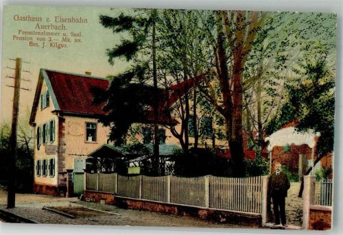 Auerbach 1915 Gasthaus zur Eisenbahn