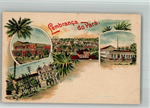 Brasilia Lembranca do Para Postamt Gasthaus Neste lado so o Endereco Lithographie
