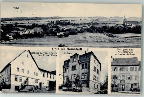 Hainstadt Gasthaus zum grünen Baum Rathaus Metzgerei Knörzer