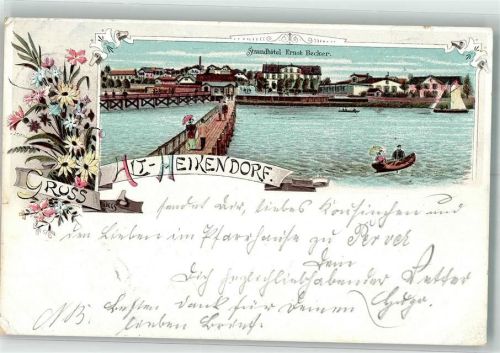 Heikendorf 1896 Strandhotel Becker Brückensteg Ruderboot