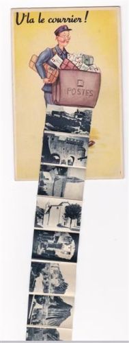 04200 Sisteron AK mit Leporello Briefträger ausziehbarer Papierstreifen